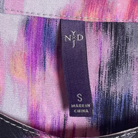 NYDJ Not Your Daughters Jeans Shirt Women's size S Gray Pink Black Blouse - Picture 6 of 6